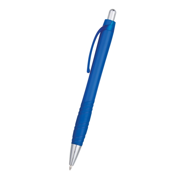 Pen with plunger action button and smooth rubber finish... from ASI 61125 Hit Promotional Products / Hit®