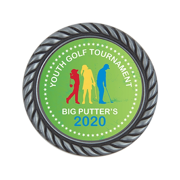 Rope border challenge coin pon with 2 popular finish choices; includes... from ASI 59080 Halls & Company