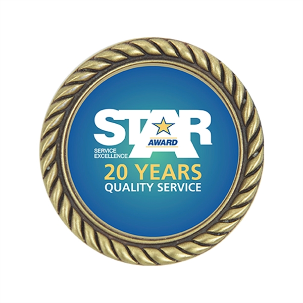 Rope border challenge coin pon with 2 popular finish choices; includes... from ASI 59080 Halls & Company