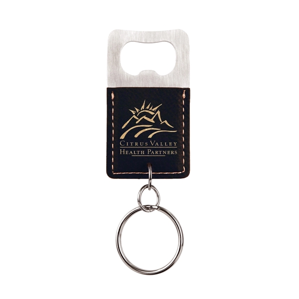 Bottle opener key tag made of leatherette material.... from ASI 59080 Halls & Company