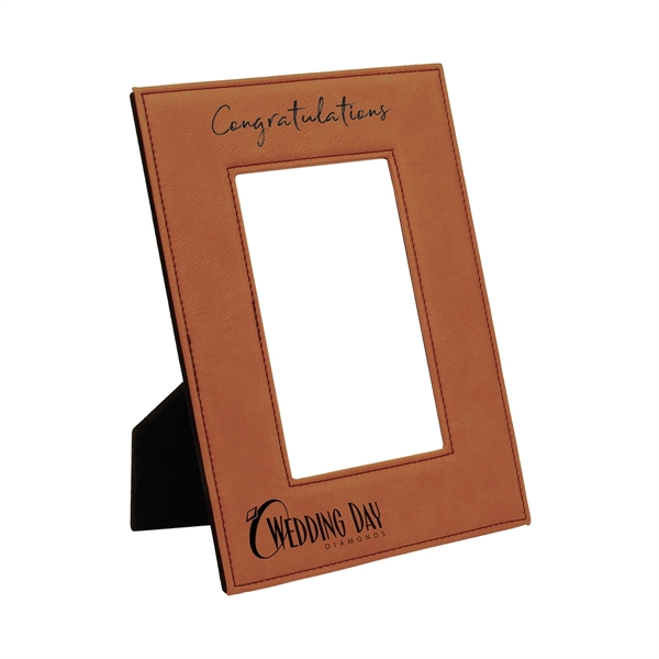Photo frame with a built-in easel and made of leatherette material.... from ASI 59080 Halls & Company