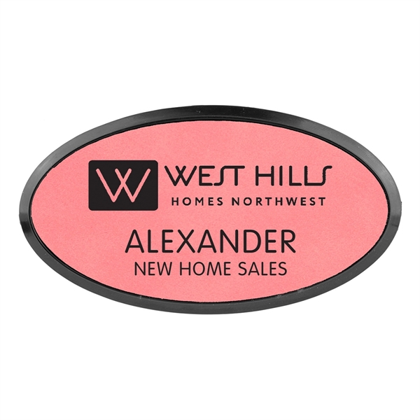 Oval badge with a magnetic backing and a variety of color... from ASI 59080 Halls & Company