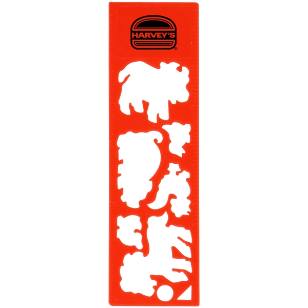 6" x 1.75" farm animal stencil ruler; includes standard/metric measuring marks... from ASI 59683 Harco Enterprises LTD