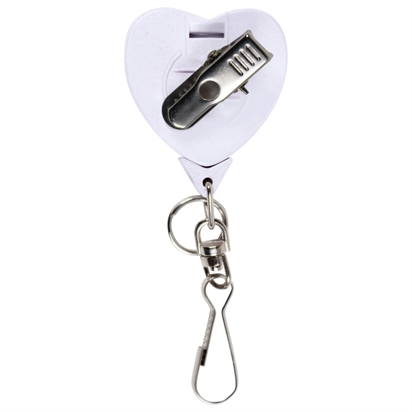 BAMBOO JUMBO HEART BADGE REEL WITH SWIVEL J & SPLIT RING.... from ASI 49470 DEVARA