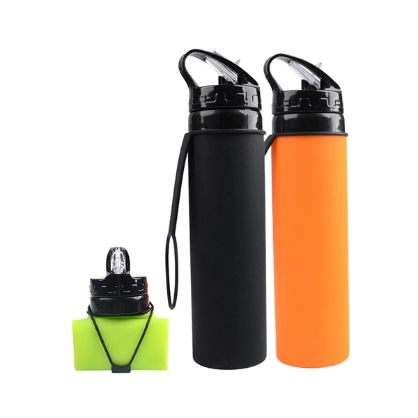 20 ounce foldable silicone bottle with strap and drinking spout.... from ASI 37218 Athena Promo (tm)