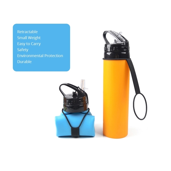 20 ounce foldable silicone bottle with strap and drinking spout.... from ASI 37218 Athena Promo (tm)