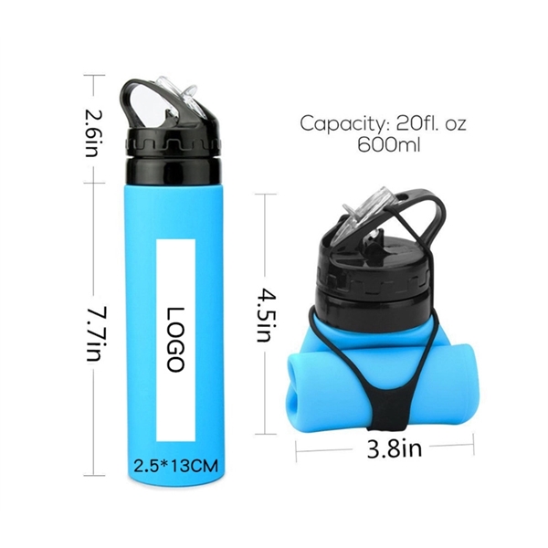 20 ounce foldable silicone bottle with strap and drinking spout.... from ASI 37218 Athena Promo (tm)