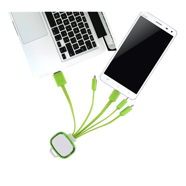 6.10" x 1.57" x 0.24" ABS plastic 6-in-1 cable with USB,... from ASI 37218 Athena Promo (tm)