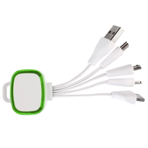 6.10" x 1.57" x 0.24" ABS plastic 6-in-1 cable with USB,... from ASI 37218 Athena Promo (tm)