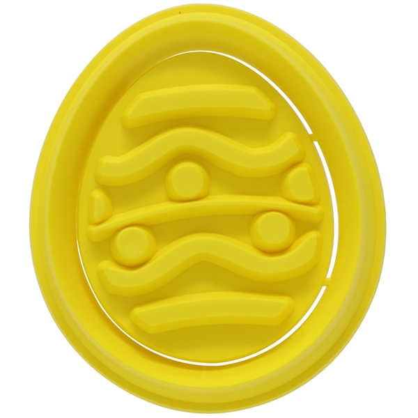 3" x 4" egg-shaped plasti cookie cutter and press combo mold... from ASI 59683 Harco Enterprises LTD