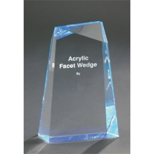 Blue Facet Wedge Acrylic... from ASI 72657 Active Life Promo / Apres Ski