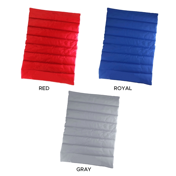 This 22.5" x 31" pet travel roll-up mat is made from... from ASI 92980 WOV-IN® / Promopet