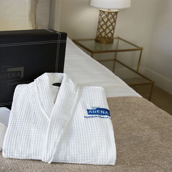 Spa weight waffle weave robe made of 100% cotton, measuring 52"... from ASI 79750 Pro Towels