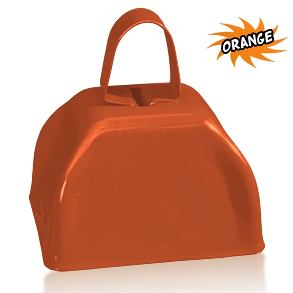 3" orange metal cowbell with loop handle.... from ASI 42016 Brighter Promotions Inc