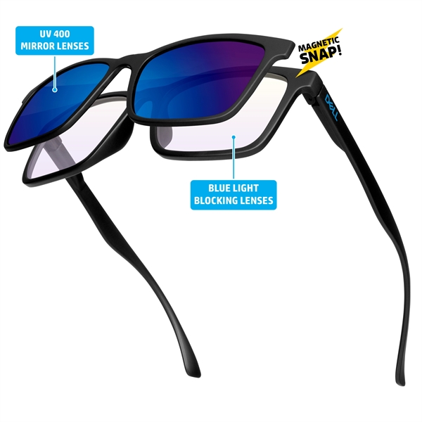 Quality PC Duo Frame Sunglasses with mirrored UV400 impact resistant PC... from ASI 57371 Eyevertising
