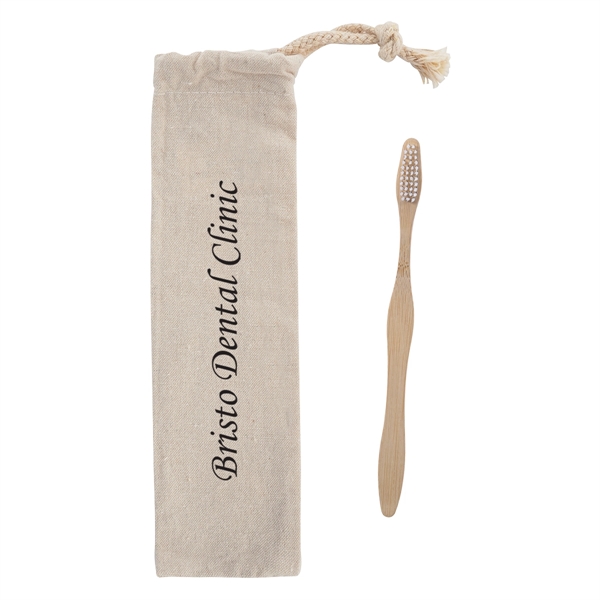 Toothbrush that's made of bamboo and paired with a drawstring cotton... from ASI 61125 Hit Promotional Products / Hit®