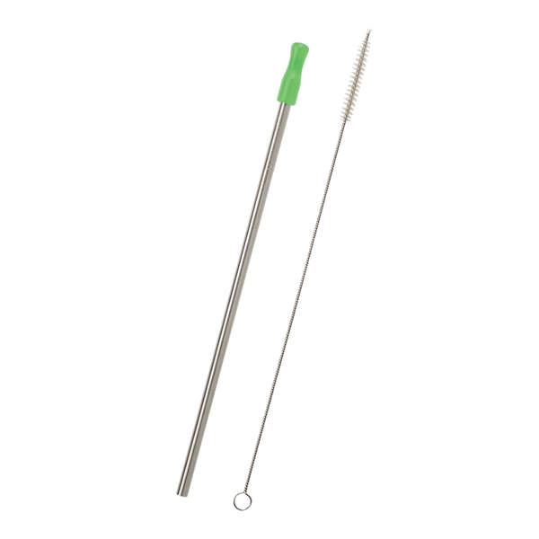 9" reusable stainless steel straw with a colored tip of your... from ASI 61125 Hit Promotional Products / Hit®