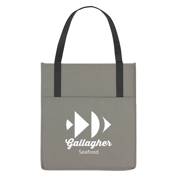 Non-Woven Shopper's Pocket Tote Bag.  Made of 80 Gram Non-Woven,... from ASI 61125 Hit Promotional Products / Hit®