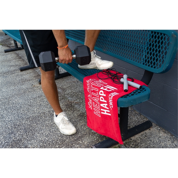 15" x 24" terry velour, hemmed, 100% cotton sport towel.... from ASI 79750 Pro Towels