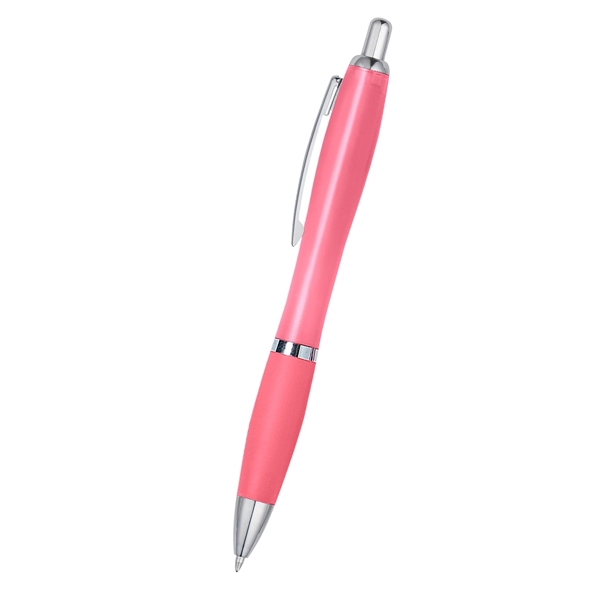 Ballpoint pen with plunger action and rubberized grip.... from ASI 61125 Hit Promotional Products / Hit®