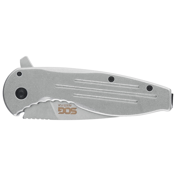 The Aegis FLK from SOG Knives is made from a durable... from ASI 46170 Compass Industries Inc