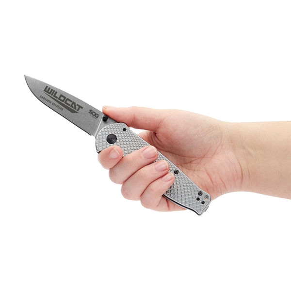 A slim, all-metal construction, frame-lock folder from SOG. Featuring a deep-carry... from ASI 46170 Compass Industries Inc