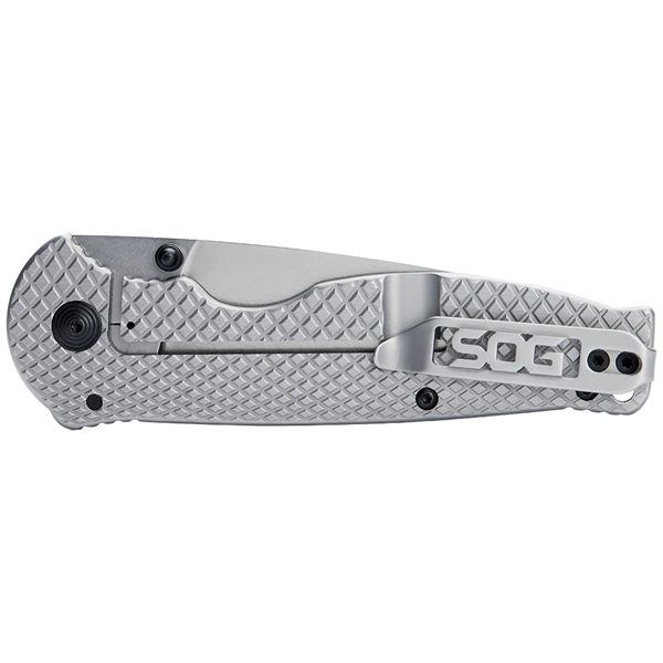 A slim, all-metal construction, frame-lock folder from SOG. Featuring a deep-carry... from ASI 46170 Compass Industries Inc