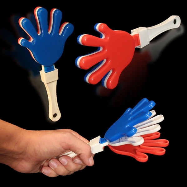 7" plastic orange and black hand clapper noisemaker with handle.... from ASI 42016 Brighter Promotions Inc / Chemical Light™