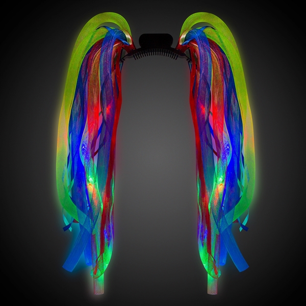 Rainbow colored LED light up dreads headband.... from ASI 42016 Brighter Promotions Inc / Chemical Light™