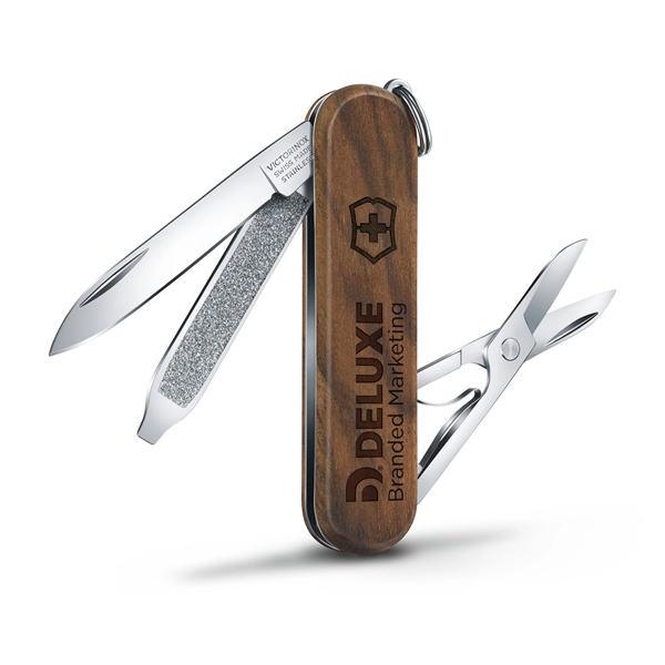The Classic Swiss Army knife with a walnut wood construction.... from ASI 46170 Compass Industries Inc