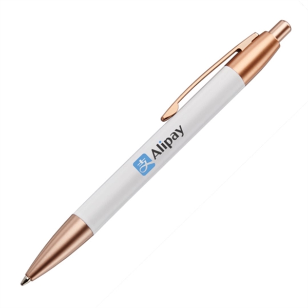 Metal ballpoint pen with rose gold trim.... from ASI 84592 St Regis Group