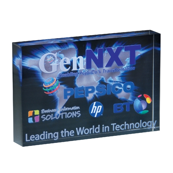 Medium freestanding block award made of Lucite acrylic, measuring 6" x... from ASI 61125 Hit Promotional Products / Hit®