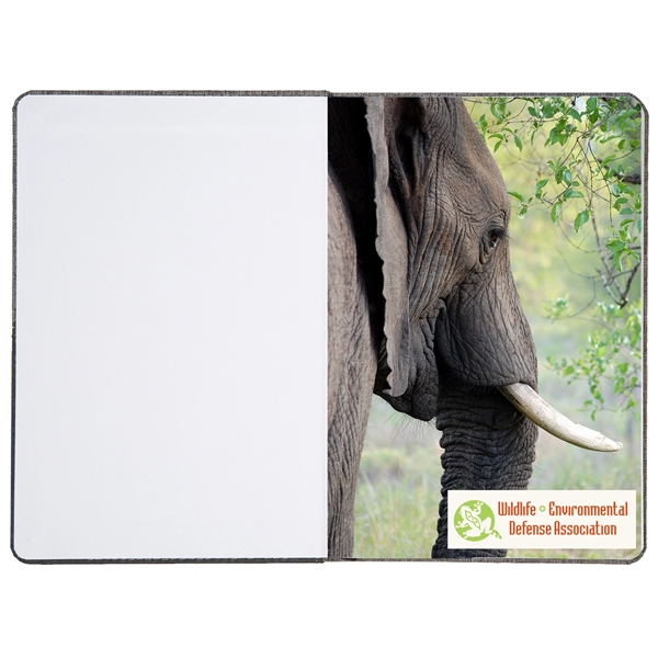 5.5" x 8.25" Recycled fabric & leather cover, blind deboss or... from ASI 91340 Journalbooks/Timeplanner Calendars