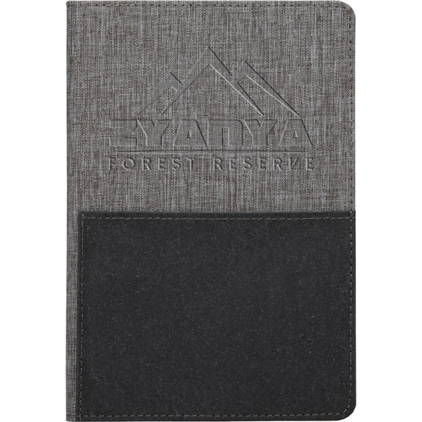 5.5" x 8.25" Recycled Fabric & Recycled Leather Cover, Book Binding,... from ASI 91340 Journalbooks/Timeplanner Calendars