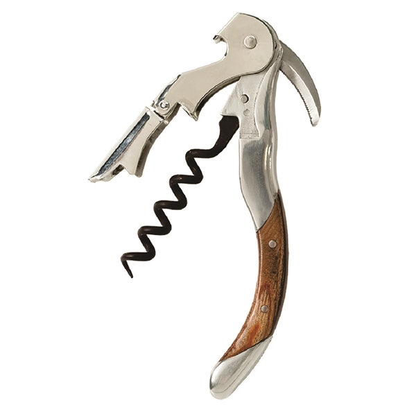 Waiter's corkscrew that features a unique, hinged double-lever and hardwood inlaid... from ASI 55450 Franmara Inc