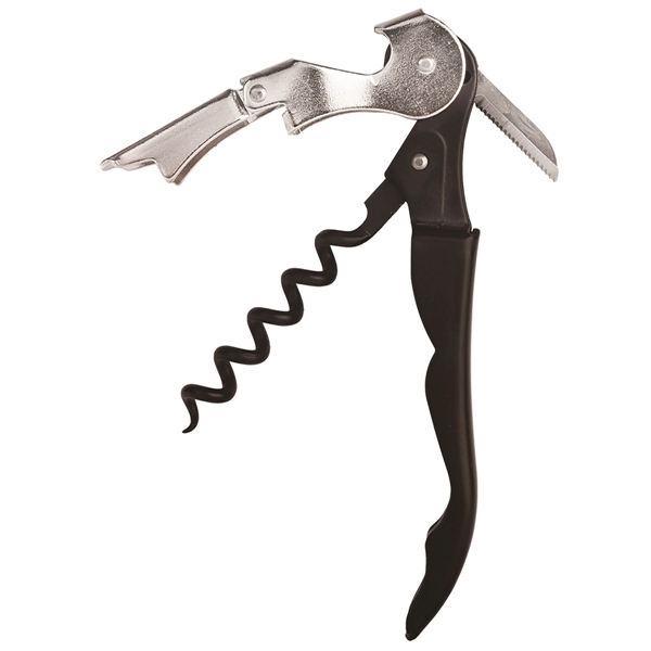Waiter's corkscrew that features a contoured steel handle and a serrated... from ASI 55450 Franmara Inc