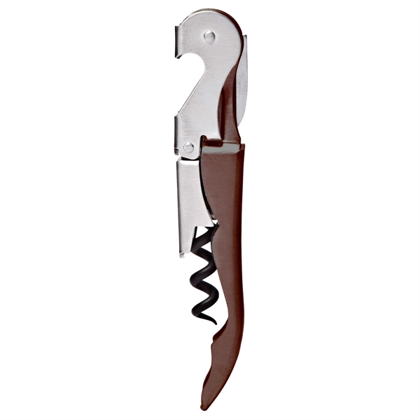 Waiter's corkscrew that features a contoured steel handle and a serrated... from ASI 55450 Franmara Inc