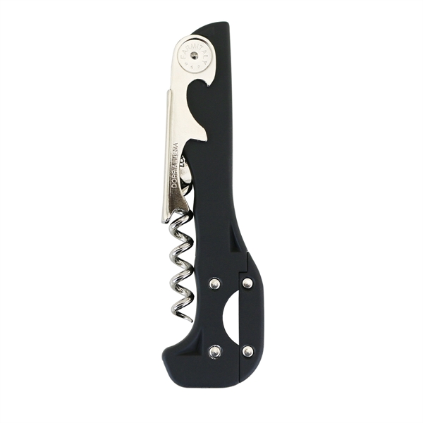 Two-step, soft-touch corkscrew features a spring-loaded floating axis and rubberized handle.... from ASI 55450 Franmara Inc