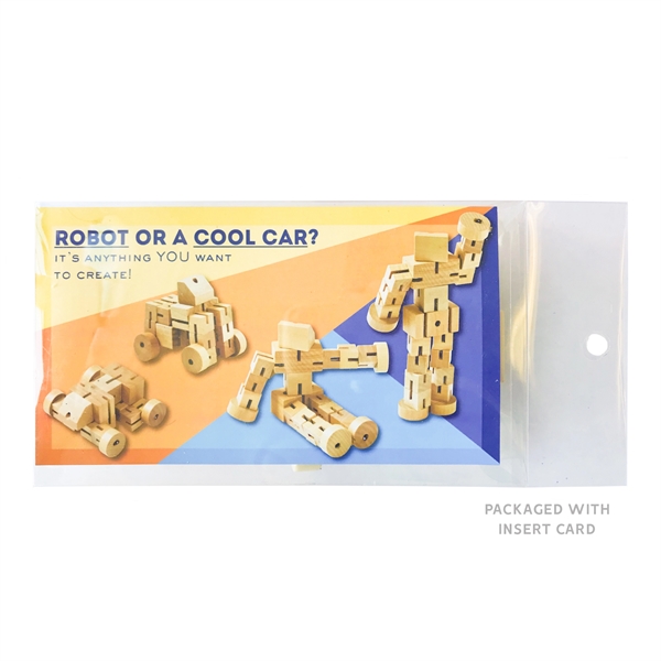 6" wood robot-shaped fidget puzzle and toy.... from ASI 63549 Jornik Manufacturing Corp / Jornik