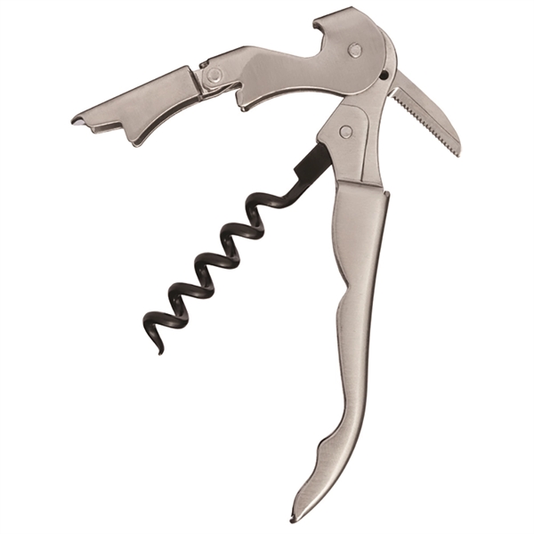 Stainless steel waiter's corkscrew that features a serrated blade and a... from ASI 55450 Franmara Inc