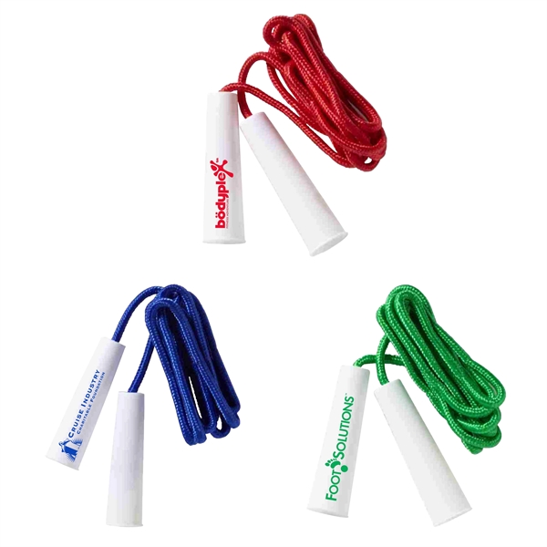 7' color jumping rope with white handles.... from ASI 63549 Jornik Manufacturing Corp / Jornik