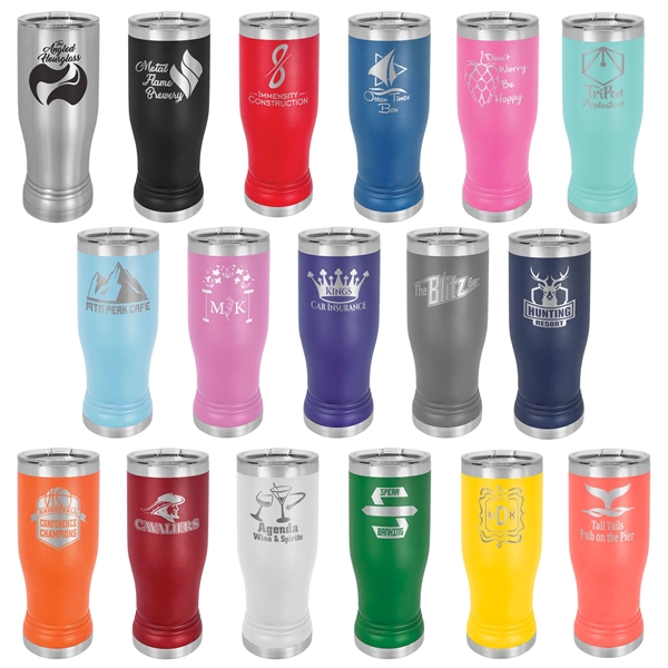 Polar Camel Insulated Stainless Steel Pilsner Tumbler 14 oz with Clear... from ASI 72657 Active Life Promo