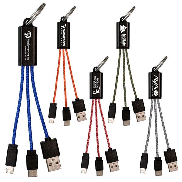 Ridge 3-in-1 Charging Cable Keychain... from ASI 30208 A P Specialties / AP Specialties