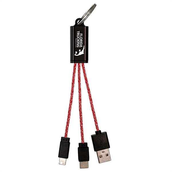 Ridge 3-in-1 Charging Cable Keychain... from ASI 30208 A P Specialties / AP Specialties
