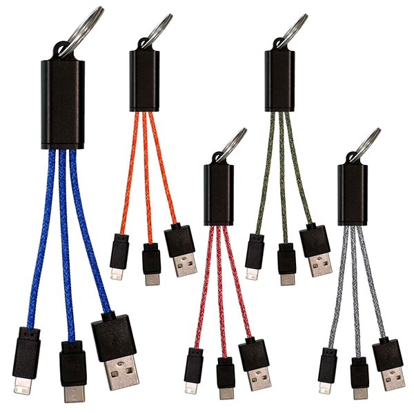 Ridge 3-in-1 Charging Cable Keychain... from ASI 30208 A P Specialties / AP Specialties