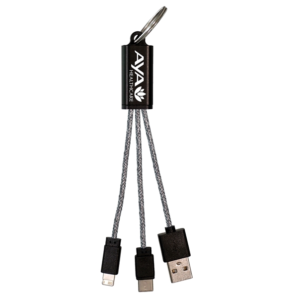 Ridge 3-in-1 Charging Cable Keychain... from ASI 30208 A P Specialties / AP Specialties