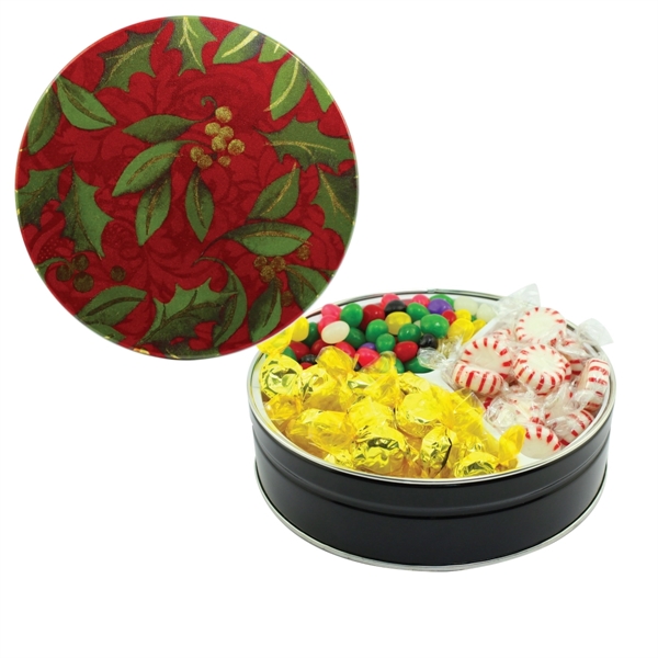 Tin filled with multiple filler options of good gift snacks and... from ASI 61125 Hit Promotional Products