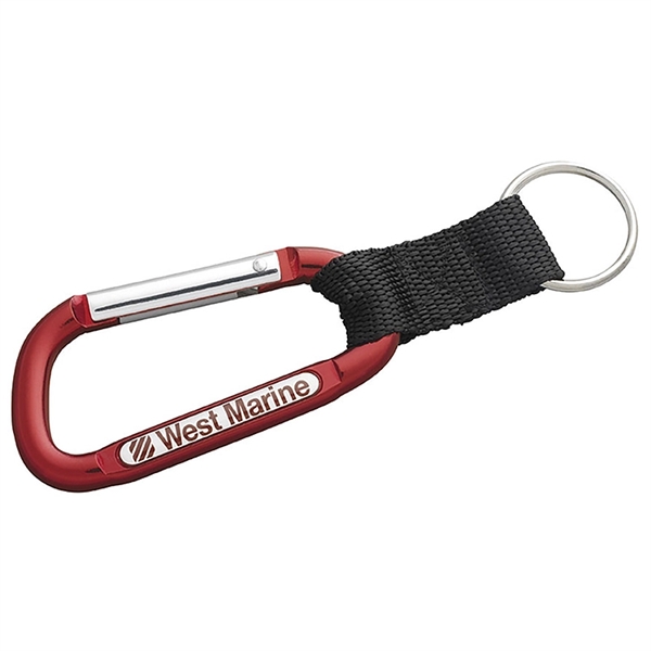 Heavy Anodized Aluminum Carabiner with Split ring & Woven Strap.... from ASI 73871 Next Promotions LLC