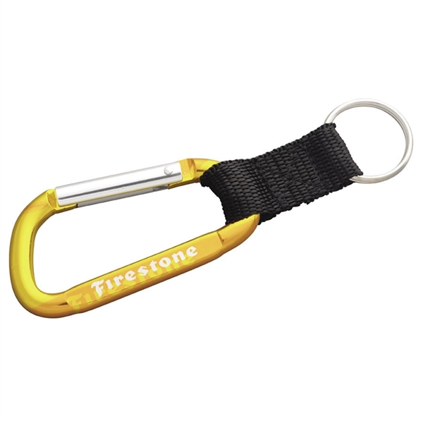 Heavy Anodized Aluminum Carabiner with Split ring & Woven Strap.... from ASI 73871 Next Promotions LLC