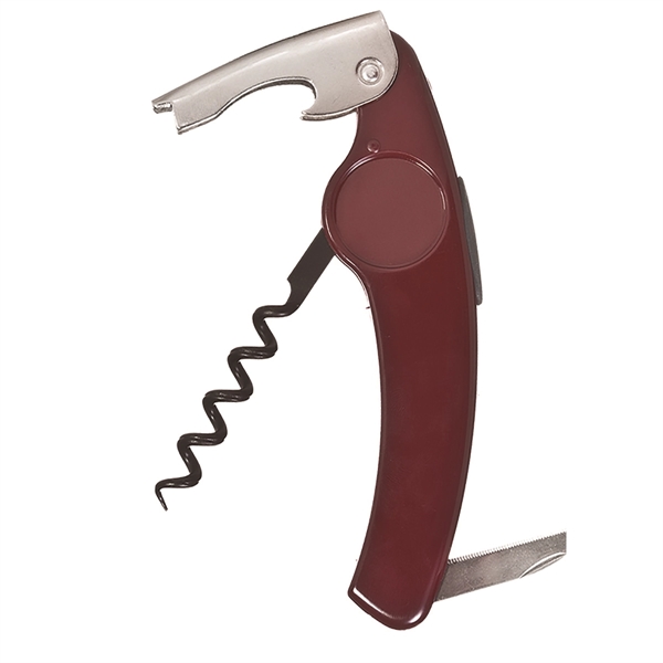 Waiter's corkscrew that features a large, curved handle and built-in rubber... from ASI 55450 Franmara Inc